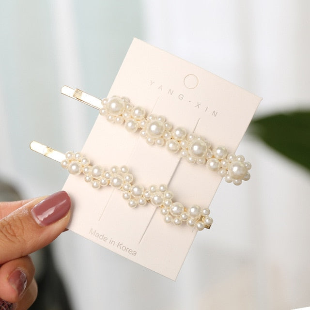 2Pcs Pearl Imitation Beads Hair Clip - COOLCrown Store