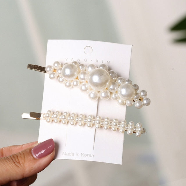 2Pcs Pearl Imitation Beads Hair Clip - COOLCrown Store