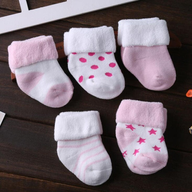 5 Pair/lot new cotton thick baby toddler socks autumn and winter warm baby foot sock - COOLCrown Store