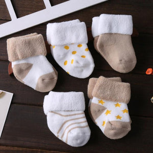 5 Pair/lot new cotton thick baby toddler socks autumn and winter warm baby foot sock - COOLCrown Store