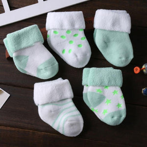 5 Pair/lot new cotton thick baby toddler socks autumn and winter warm baby foot sock - COOLCrown Store