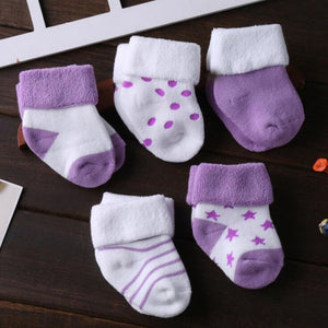 5 Pair/lot new cotton thick baby toddler socks autumn and winter warm baby foot sock - COOLCrown Store