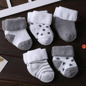 5 Pair/lot new cotton thick baby toddler socks autumn and winter warm baby foot sock - COOLCrown Store