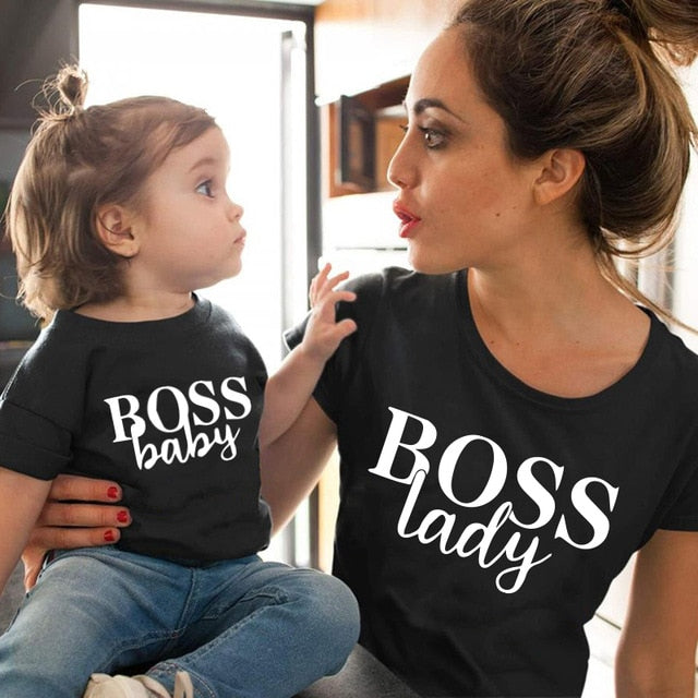 Cotton family matching clothes Outfits Mother And Daughter T-Shirt Cute Tops lovely Blouse kids baby girl boys casual T shirt - COOLCrown Store