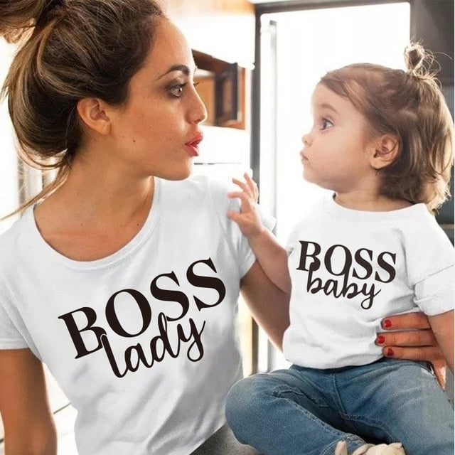 Cotton family matching clothes Outfits Mother And Daughter T-Shirt Cute Tops lovely Blouse kids baby girl boys casual T shirt - COOLCrown Store