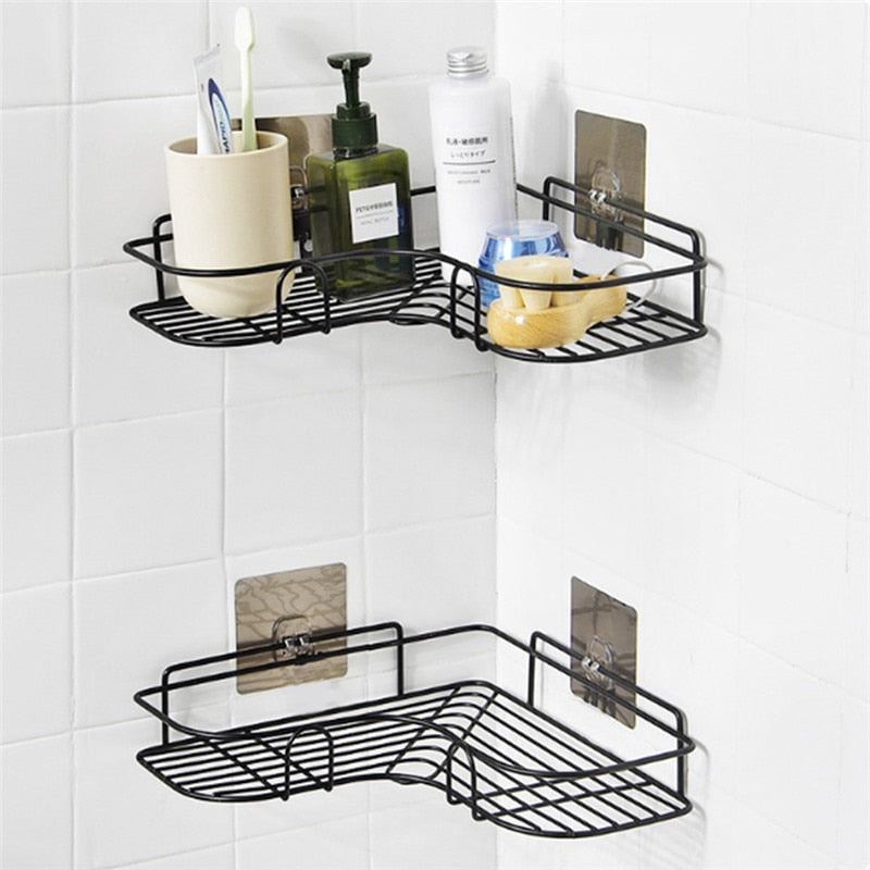 Punch Free Corner Bathroom Shelf Iron Storage - COOLCrown Store