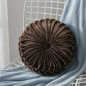 Velvet Pleated Round Floor Cushion Pillow - COOLCrown Store