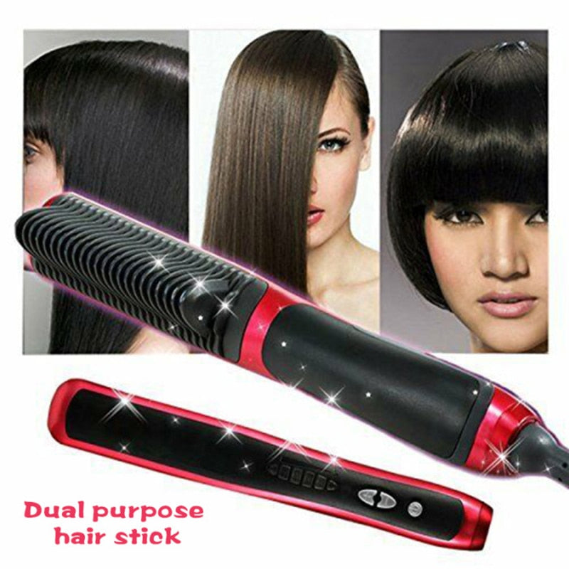 Multifunctional Hair and Beard Straightener Instant Styling Hot Comb - COOLCrown Store