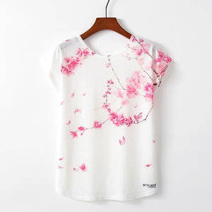 Women Cute Style Bird Print Loose T-shirt - COOLCrown Store