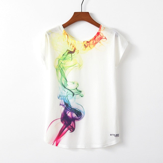 Women Cute Style Bird Print Loose T-shirt - COOLCrown Store