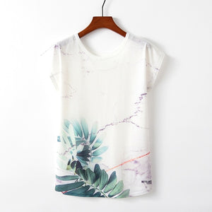 Women Cute Style Bird Print Loose T-shirt - COOLCrown Store