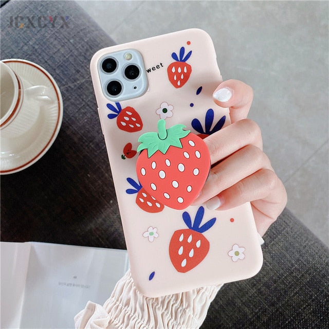 3D Luxury Cute Cartoon Fruit Avocado Soft Silicone Phone Case for Iphone - COOLCrown Store