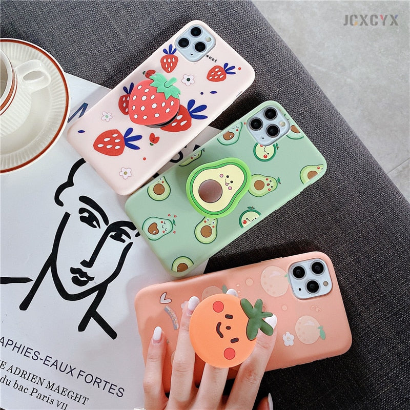 3D Luxury Cute Cartoon Fruit Avocado Soft Silicone Phone Case for Iphone - COOLCrown Store