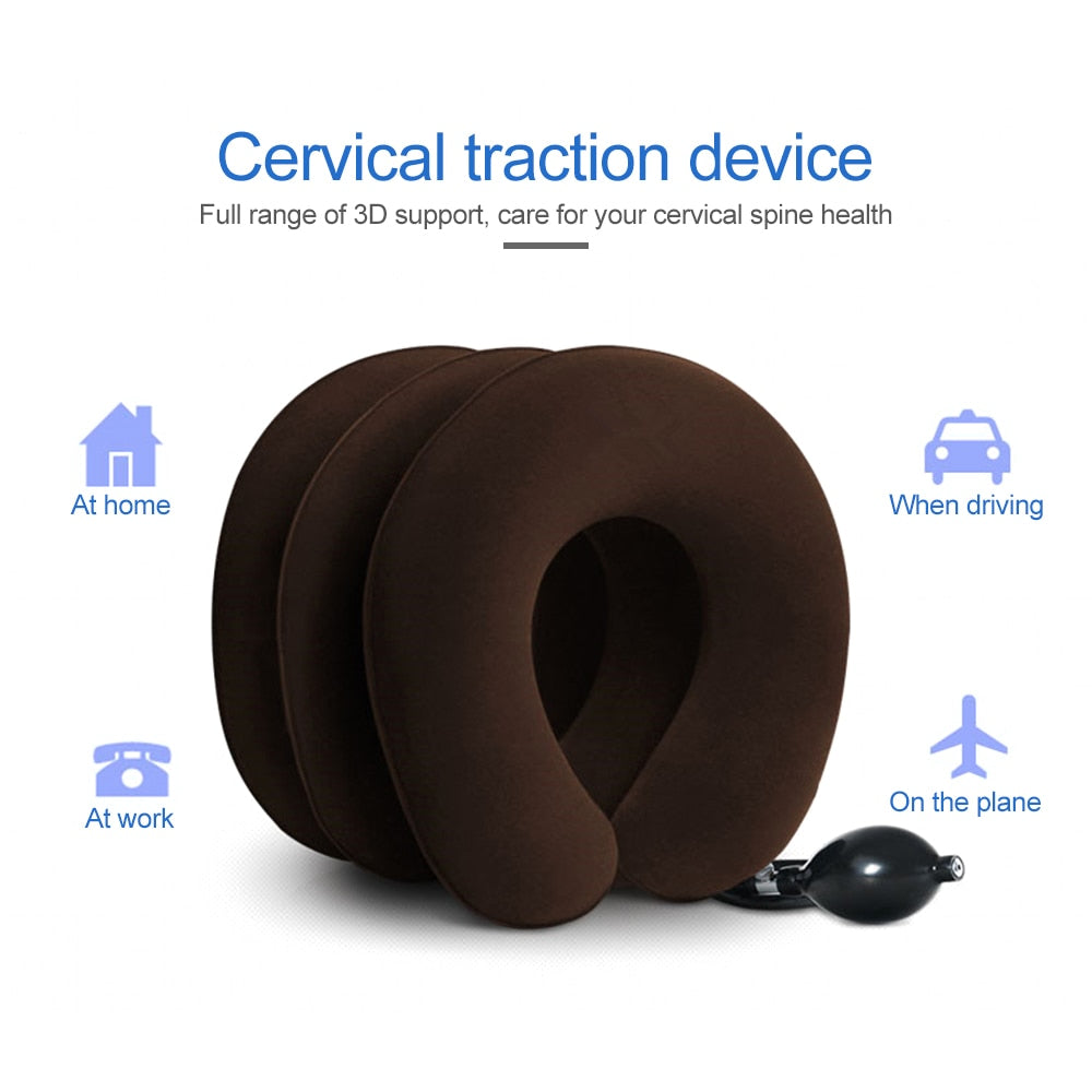 Neck Pillow Air Inflatable Cushion Cervical Brace Neck Shoulder Pain Relax Support Device - COOLCrown Store