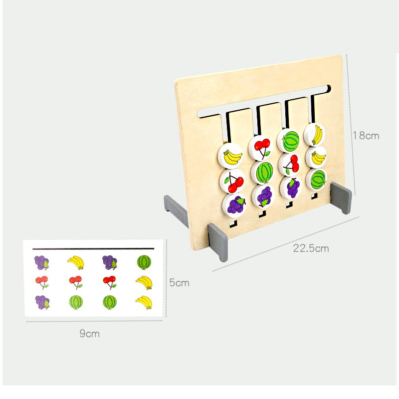 Montessori Toy Colors and Fruits Double Sided Matching Game Logical Reasoning Training - COOLCrown Store