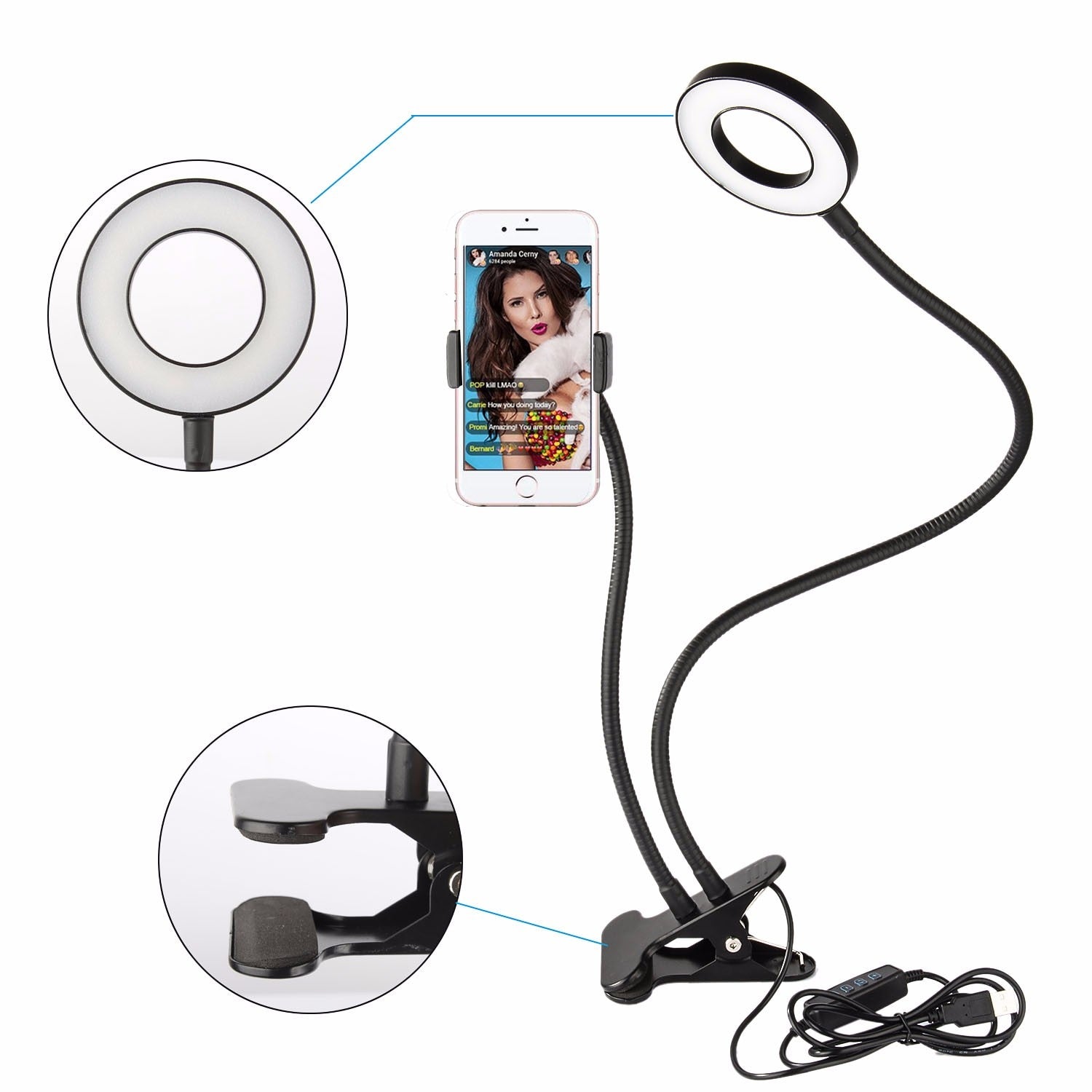 Selfie LED Light with Phone Holder - COOLCrown Store