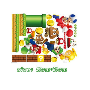 2pcs Super Mario Bros Kids Removable Wall Sticker Decals - COOLCrown Store