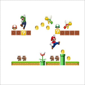 2pcs Super Mario Bros Kids Removable Wall Sticker Decals - COOLCrown Store