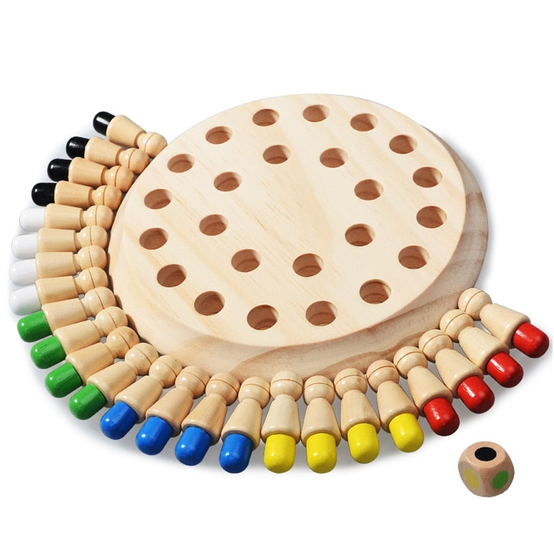 Wooden Memory Match Stick Chess Educational Color Cognitive Ability Toy Game for Children - COOLCrown Store