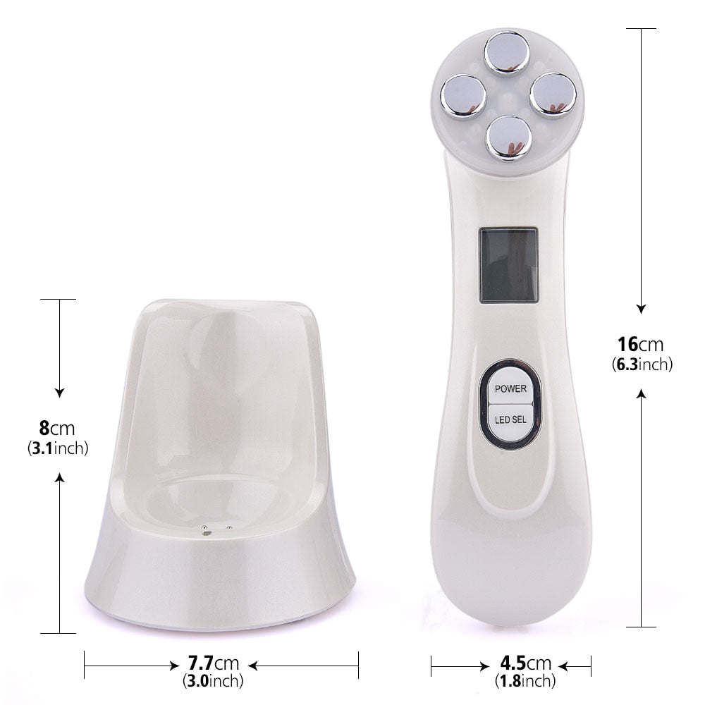 5 in 1 Electroporation LED Photon Facial RF Radio Frequency Skin Rejuvenation Therapy Device - COOLCrown Store