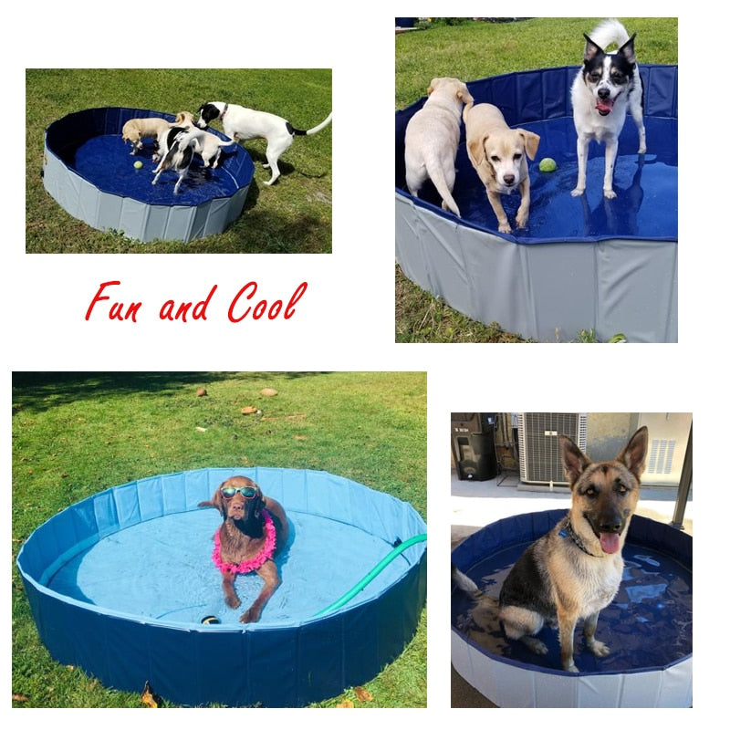 Foldable Dog Pool Pet Bath Summer Outdoor Portable Collapsible Bathtub Swimming Pools - COOLCrown Store