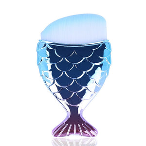 1 pcs Cosmetic Fish Tools Kit Powder Face Make Up Brushes Mermaid Holder Shape - COOLCrown Store