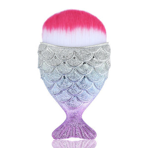 1 pcs Cosmetic Fish Tools Kit Powder Face Make Up Brushes Mermaid Holder Shape - COOLCrown Store