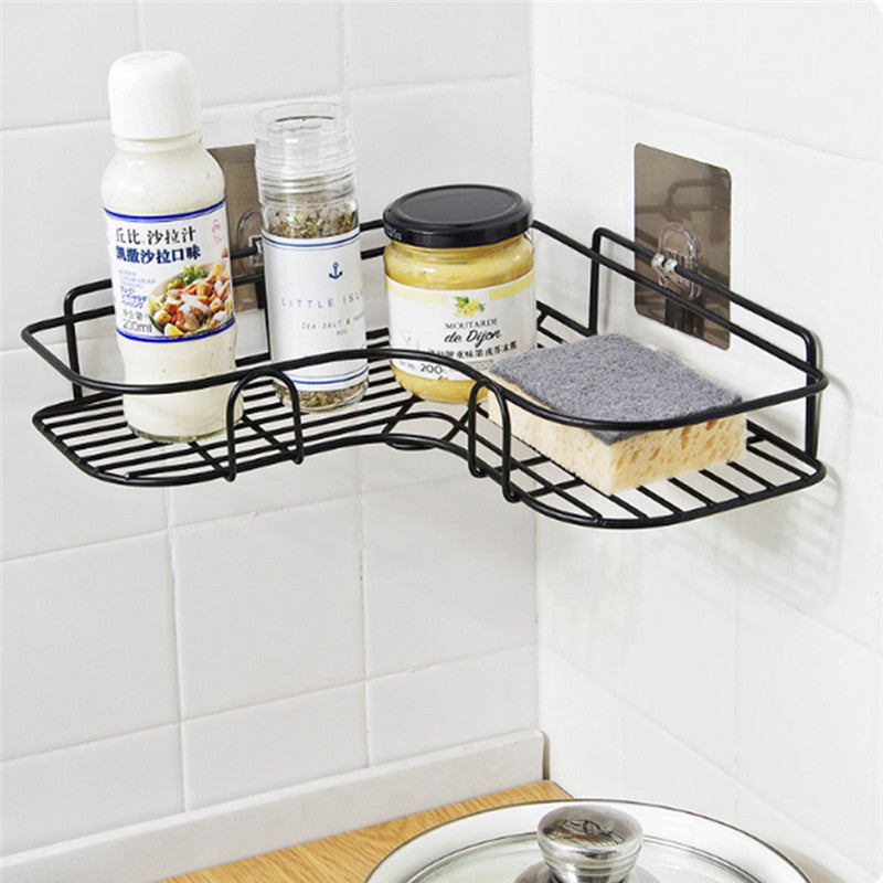 Punch Free Corner Bathroom Shelf Iron Storage - COOLCrown Store