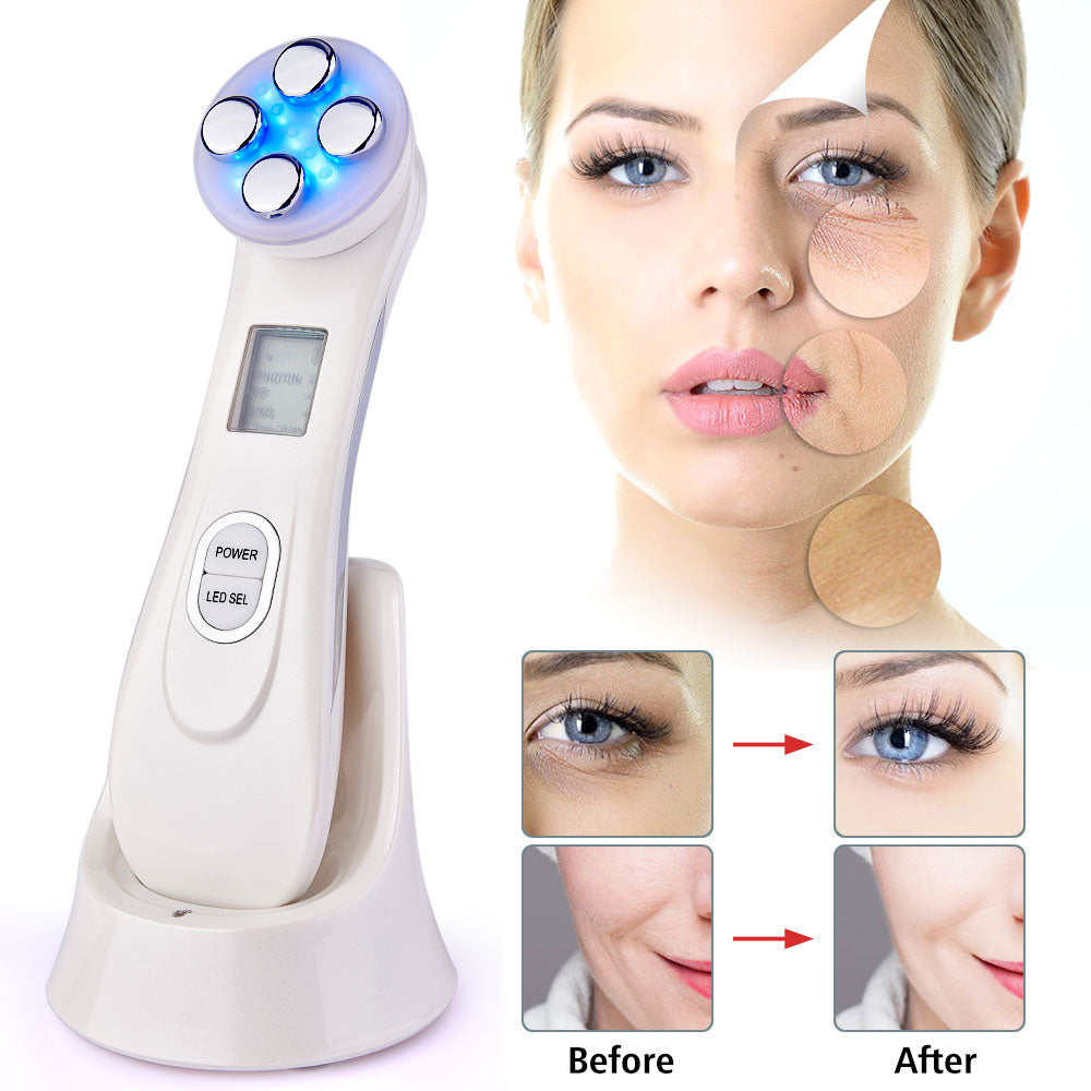 5 in 1 Electroporation LED Photon Facial RF Radio Frequency Skin Rejuvenation Therapy Device - COOLCrown Store