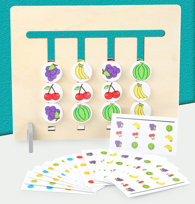 Montessori Toy Colors and Fruits Double Sided Matching Game Logical Reasoning Training - COOLCrown Store