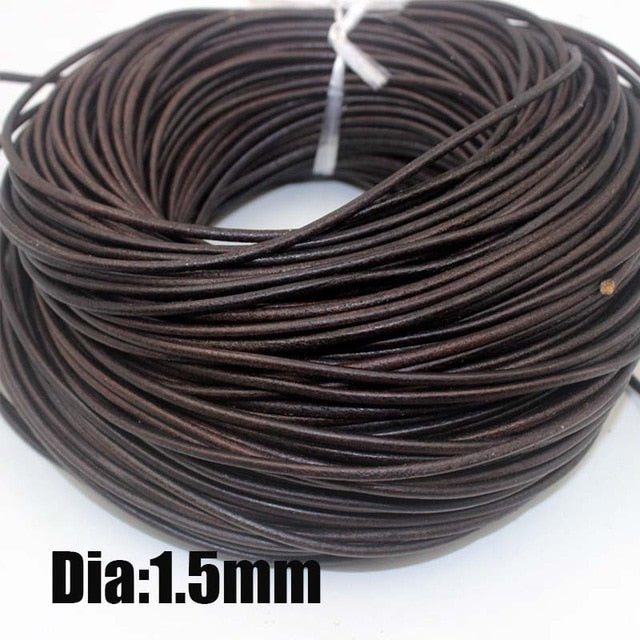 Retro High Quality Genuine Leather Cord 1.5-10mm - COOLCrown Store