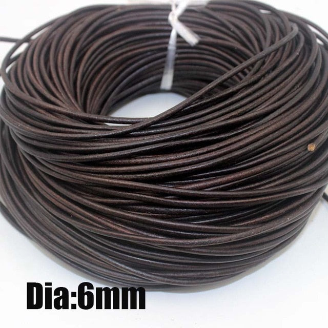 Retro High Quality Genuine Leather Cord 1.5-10mm - COOLCrown Store