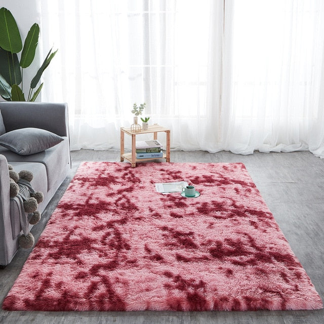 Shaggy Plush Fluffy Absorption Tie-dye Floor Carpet - COOLCrown Store