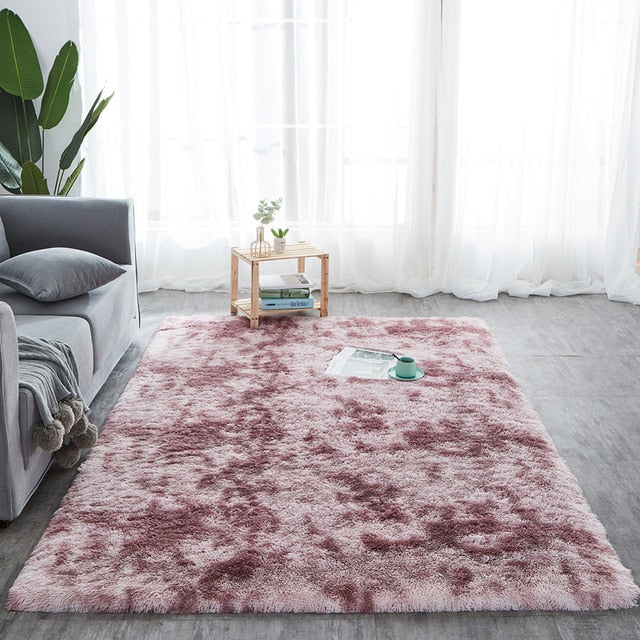 Shaggy Plush Fluffy Absorption Tie-dye Floor Carpet - COOLCrown Store