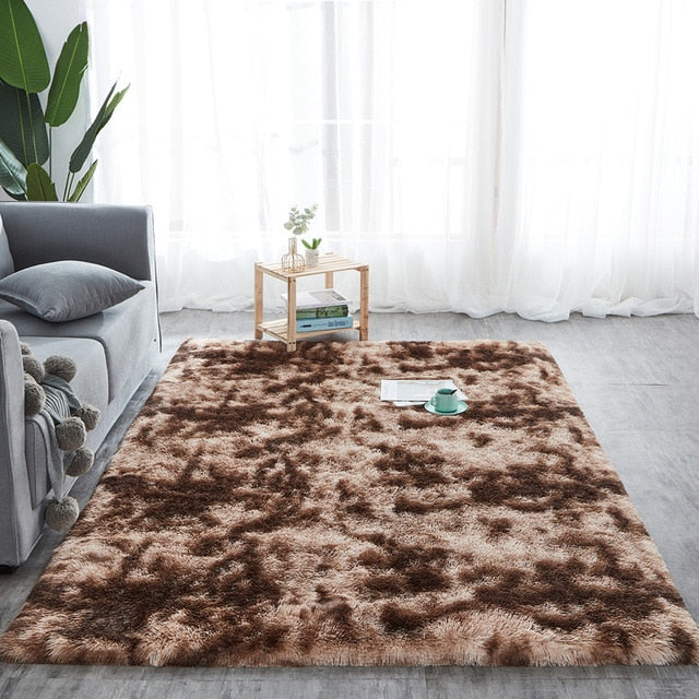 Shaggy Plush Fluffy Absorption Tie-dye Floor Carpet - COOLCrown Store