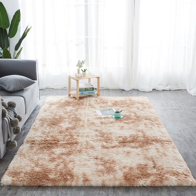 Shaggy Plush Fluffy Absorption Tie-dye Floor Carpet - COOLCrown Store