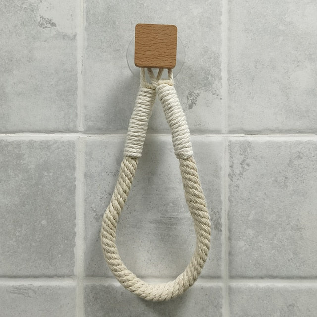 Vintage Towel and Toilet Paper Rope Hanging Holder - COOLCrown Store