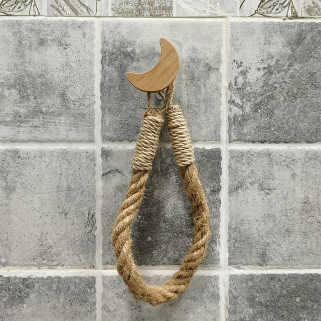 Vintage Towel and Toilet Paper Rope Hanging Holder - COOLCrown Store