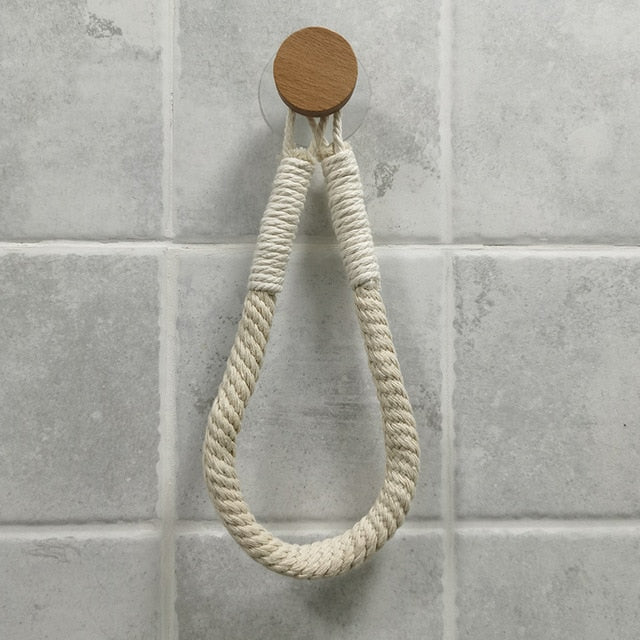 Vintage Towel and Toilet Paper Rope Hanging Holder - COOLCrown Store