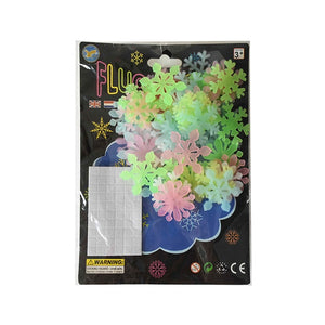 2sets 3D Snowflake Luminous Wall Sticker Fluorescent Glow - 50pcs/set - COOLCrown Store