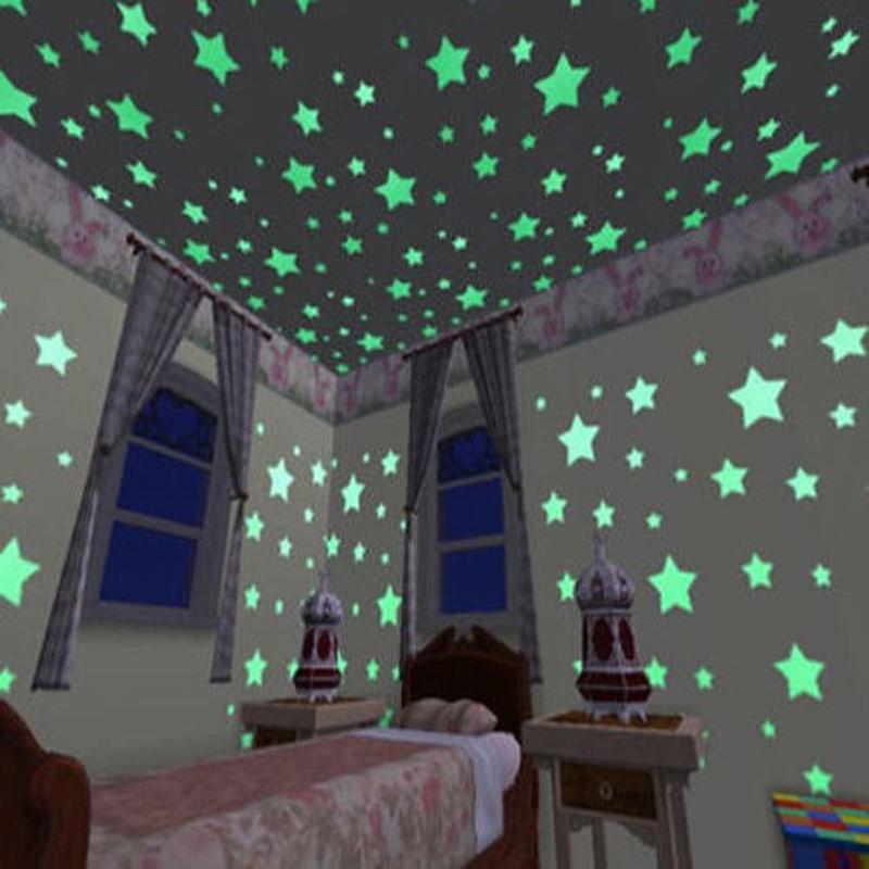 2sets 3D Stars Glow In The Dark Luminous Fluorescent Wall Stickers - 50pcs/set - COOLCrown Store