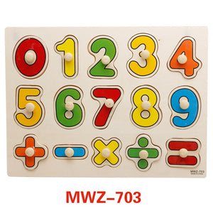 Kids 3D Wooden Puzzles Toys Alphabet Number Puzzle Baby Colorful Letter Digital Geometric Montessori Educational Toy - COOLCrown Store