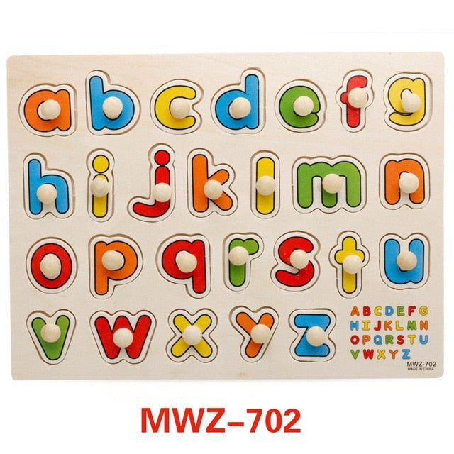 Kids 3D Wooden Puzzles Toys Alphabet Number Puzzle Baby Colorful Letter Digital Geometric Montessori Educational Toy - COOLCrown Store