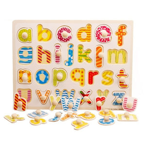 Kids 3D Wooden Puzzles Toys Alphabet Number Puzzle Baby Colorful Letter Digital Geometric Montessori Educational Toy - COOLCrown Store