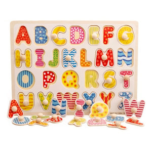 Kids 3D Wooden Puzzles Toys Alphabet Number Puzzle Baby Colorful Letter Digital Geometric Montessori Educational Toy - COOLCrown Store