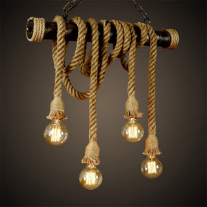 Vintage Hemp Rope Pendant Light Retro - COOLCrown Store