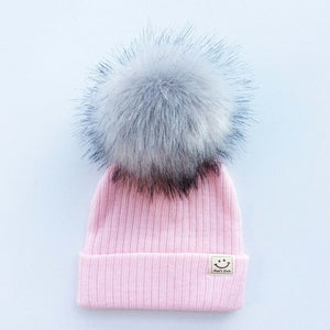 Winter Baby Boy Girl Artificial Pompom Knitted Hat - COOLCrown Store