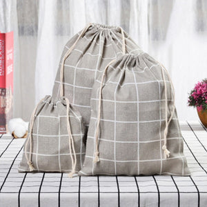 3pc Casual Women Cotton Drawstring Shopping Underwear Pouch Bag - COOLCrown Store