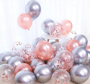 18pcs 10inch Gold Silver Pink Chrome Latex Balloons - COOLCrown Store