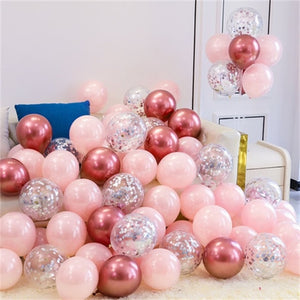 18pcs 10inch Gold Silver Pink Chrome Latex Balloons - COOLCrown Store